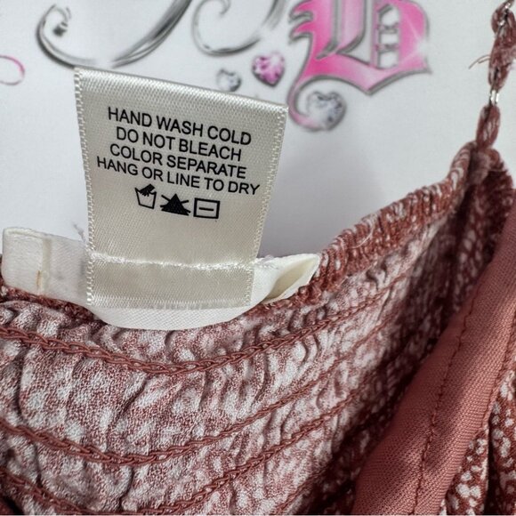 URBAN Romantics tank top flowy ribbon tie up pink orange Rust Floral Camisole - Picture 6 of 7